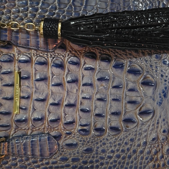 Brahmin Duxbury Satchel Blue Cream - Picture 2 of 6